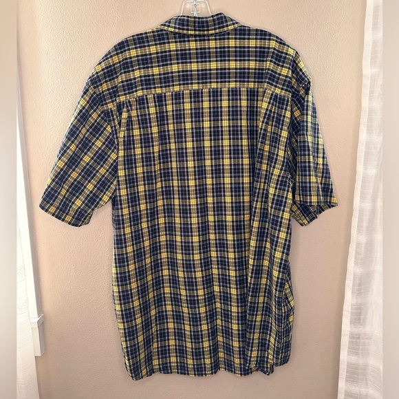 Nautica Men’s Button Down Short Sleeve Plaid Shirt Size XL Black Yellow - Picture 4 of 4